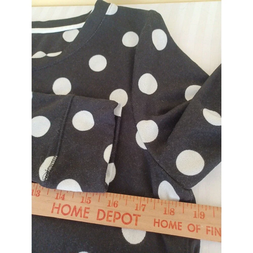 Kate Spade black white polkadot knit dress M pockets comfy trendy classic design